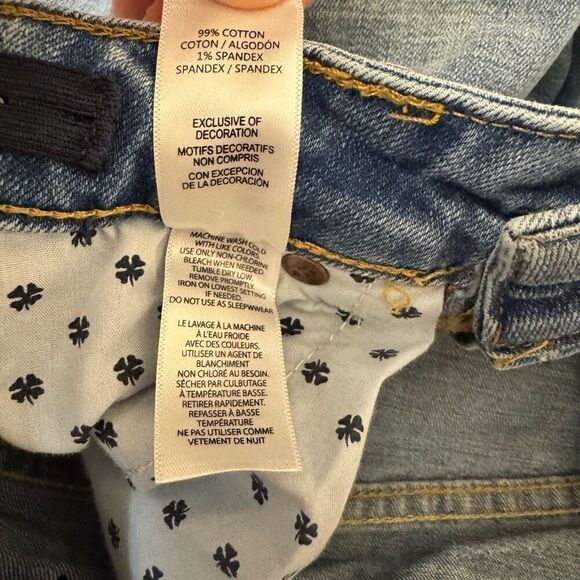 Lucky Brand Dylan Boyfriend Jeans Size 7 Adjustable Waist Heart Eye Lightening - Picture 6 of 7